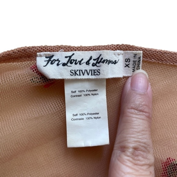 For Love & Lemons Red Mesh Shoulders Rosettes Wrap Mini Dress - XS/S, HTF style - Picture 8 of 14